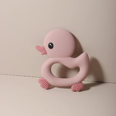 anneau dentition bebe canard rose