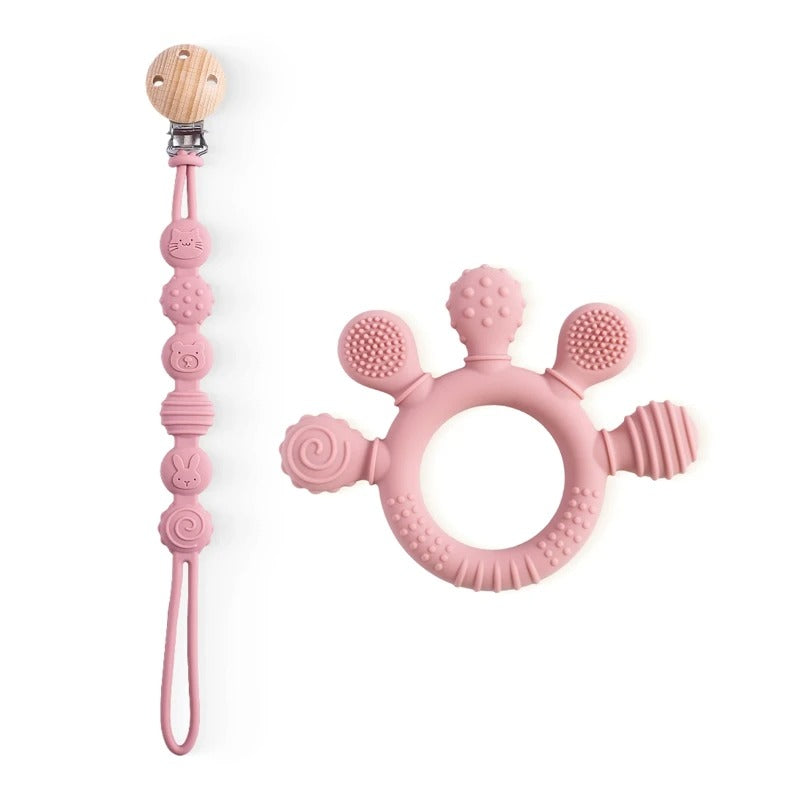 anneau dentition bebe rose
