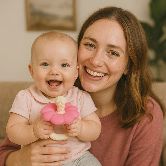 bebe bras maman tient anneau dentition bebe