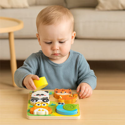 bebe joue table puzzle bebe en bois animaux