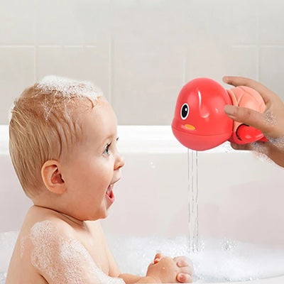 bebe sourit jouet de bain tortue rose