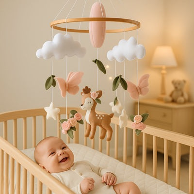 bebe sourit mobile bebe fixe sur berceau
