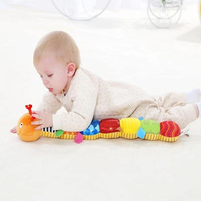hochet chenille bebe plat ventre