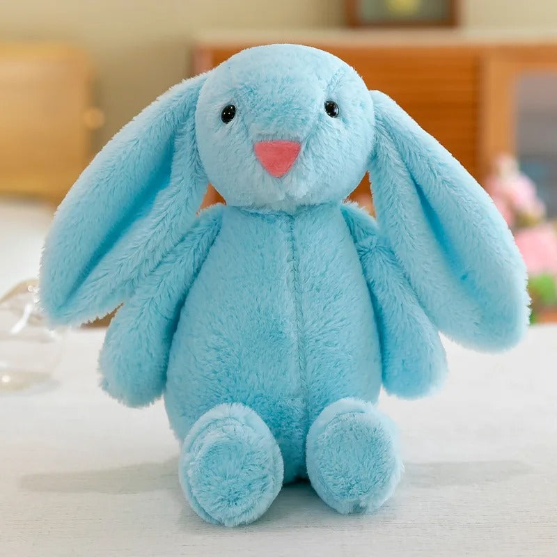 lapin peluche bleu