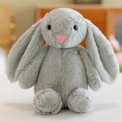 lapin peluche gris