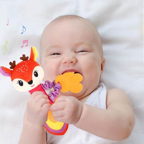 patte silicone hochet bebe biche dans bouche bebe