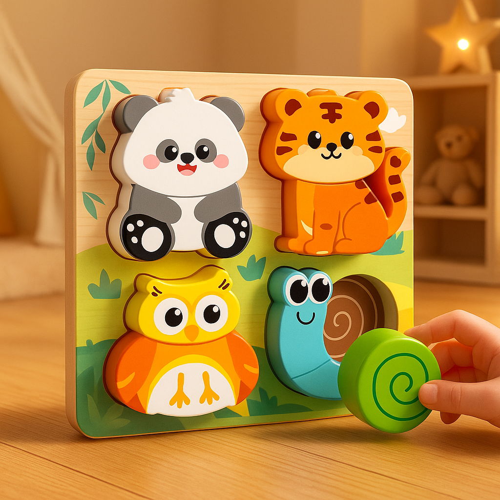puzzle bebe en bois ours