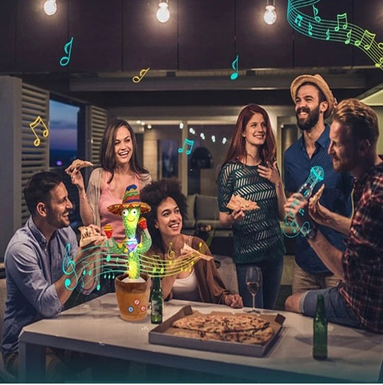 soiree entre amis avec peluche interactive cactus lumineux