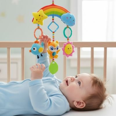 bebe allonge dos berceau joue elements suspendus hochet bebe