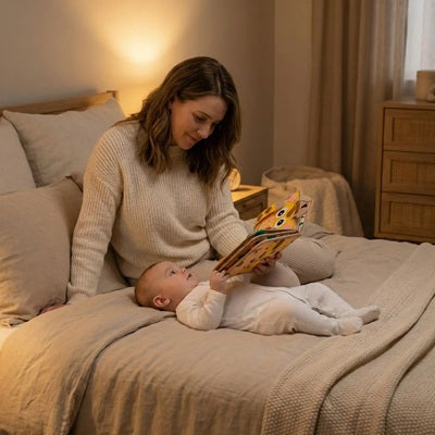 bebe allonge lit maman assise lit livre pour bebe