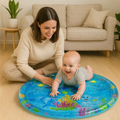 bebe allonge tapis de jeu maman surveille