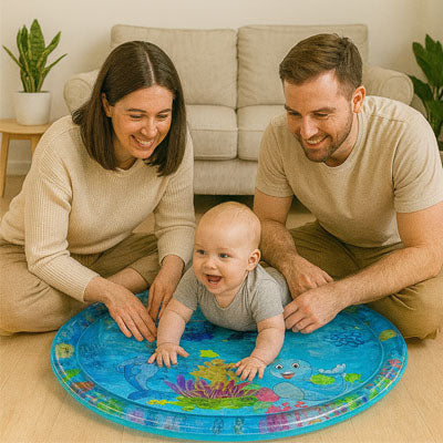 bebe allonge tapis de jeu papa maman surveillent