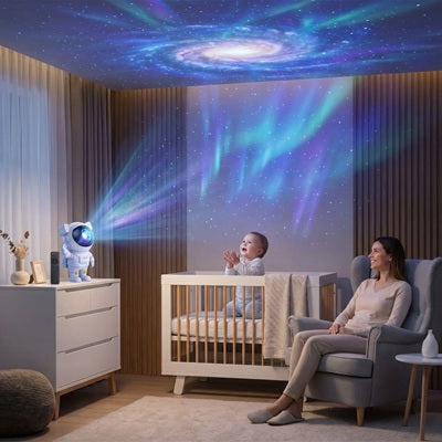 bebe applaudit regarde animation veilleuse projection bebe maman fauteuil regarde
