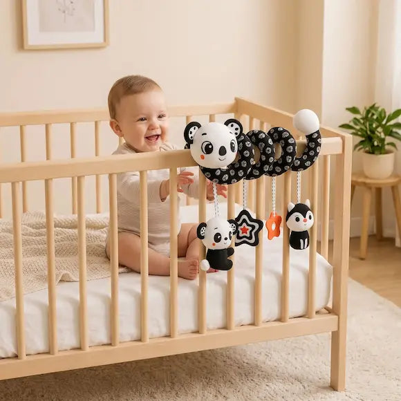bébé assis berceau joue spirale d activité bébé enroulée barre