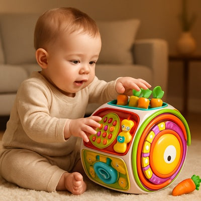 bebe assis joue jouet eveil bebe