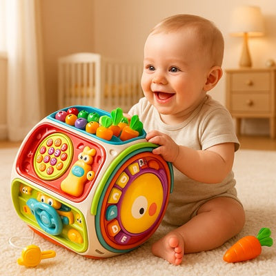 bebe assis tapis chambre joue jouet eveil bebe