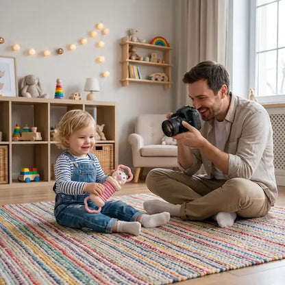 bébé assis tapis joue jouet éveil bebe papa assis photographie