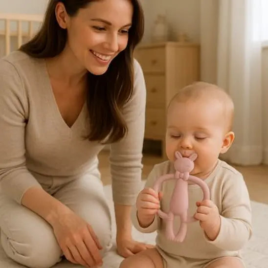bébé assis tapis mordille anneau de dentition bébé