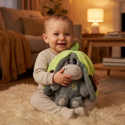 bebe assis tapis caline peluche qui respire ane