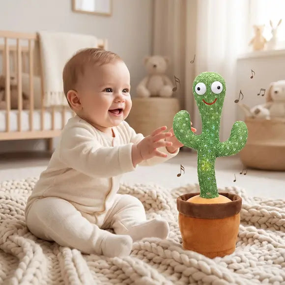 bébé assis tapis touche peluche interactive cactus bebe