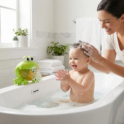 bebe baignoire applaudit bulles jouet de bain maman lave tete