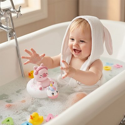 bebe baignoire joue jouet de bain cochon flotte​ 