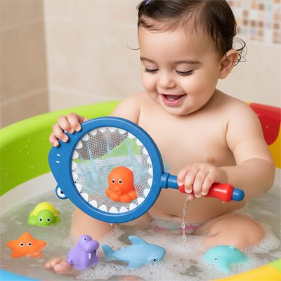 bebe baignoire tient manche jouet de bain bebe poisson dedans