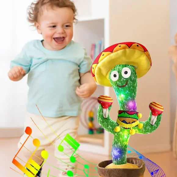 bébé bouge regarde peluche interactive cactus musical