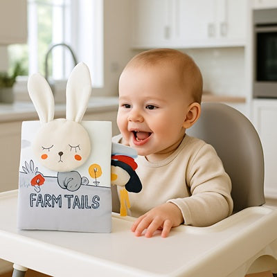 bebe chaise haute regarde livre bebe