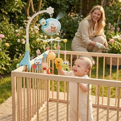 bebe debout parc jardin joue mobile bebe ourson maman jardine