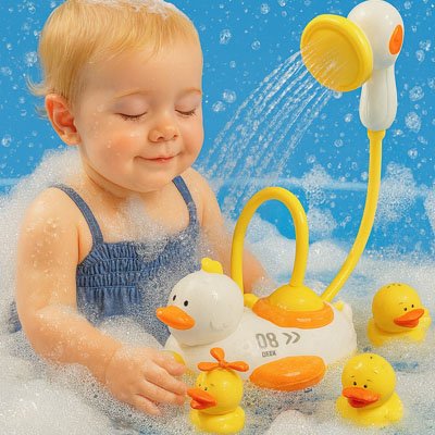 bebe detendu bain mousseux avec jouet baignoire pour bebe