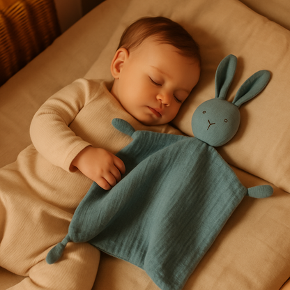 bebe dort avec doudou bebe