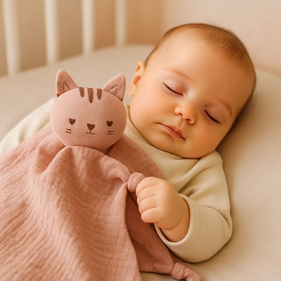 bebe dort berceau avec doudou pour bebe dans main