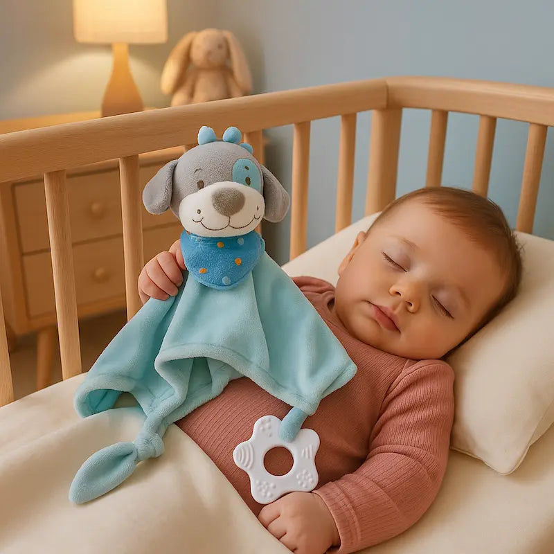 bébé dort berceau doudou bébé pose sur bébé