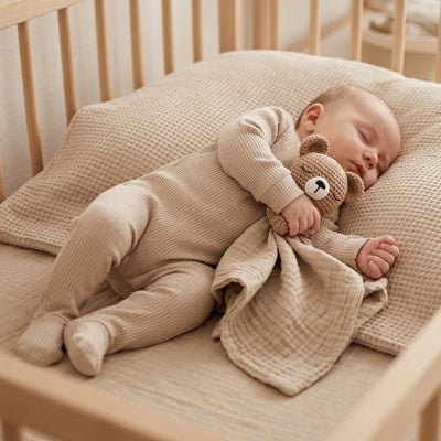 bebe dort berceau sur oreiller doudou bebe dans bras