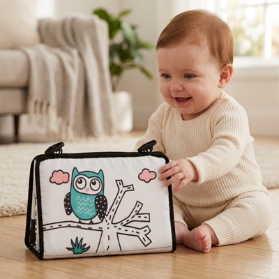 Bébé est assis Tummy Time touche livre bebe en tissus 