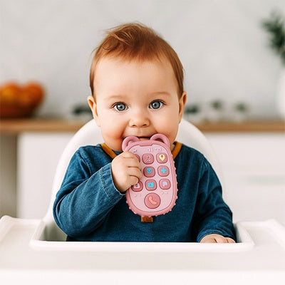 bebe fille chaise haute mordille jouet bebe 1 an telephone