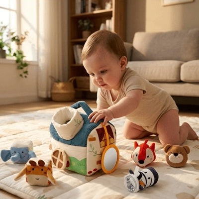 bébé-genou-tapis-touche-maison-cube-d-activite-bebe