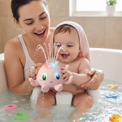 bebe joyeux joue jouet baignoire bebe avec maman dans bain