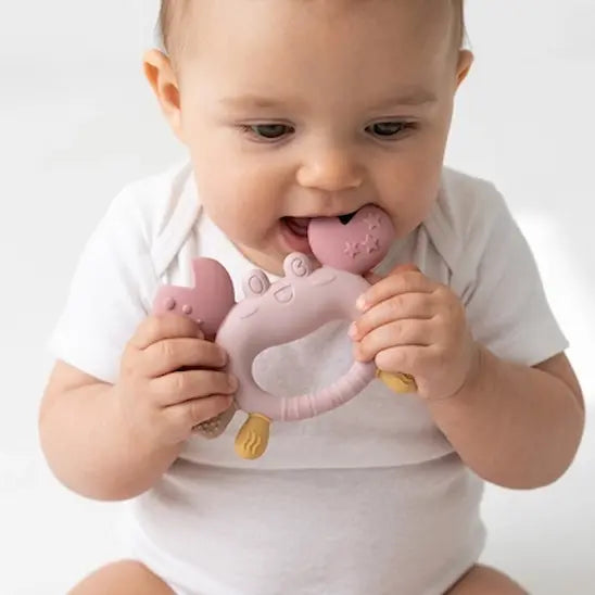 bébé mord pince anneau dentition bébé crabe rose