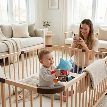 bébé parc regarde peluche bebe raton laveur maman photographie