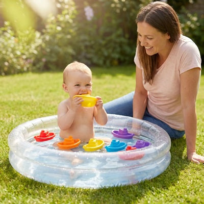 bebe piscine jardin suce jouet de bain bebe maman surveille