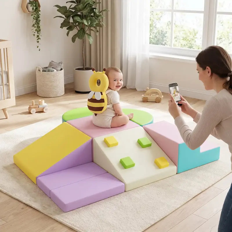 bébé porte coussin anti choc assis parcours motricité bébé