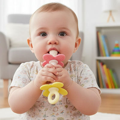 bebe porte en bouche anneau dentition bebe