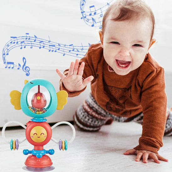 bebe quatre pattes avec hochet musical