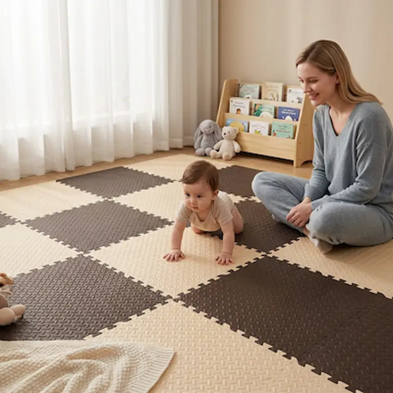 bébé quatre pattes maman assis tapis en mousse puzzle