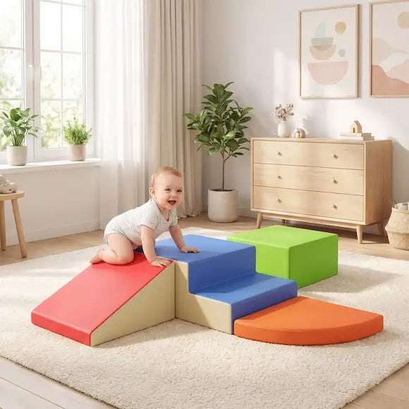 bébé quatre pattes parcours motricité bebe couleurs contraste doux