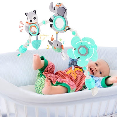 bebe rit avec mobile musical bebe installe sur berceau