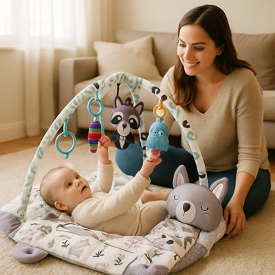 tapis d’éveil bébé Évélia - sensoriel, confortable et lavable