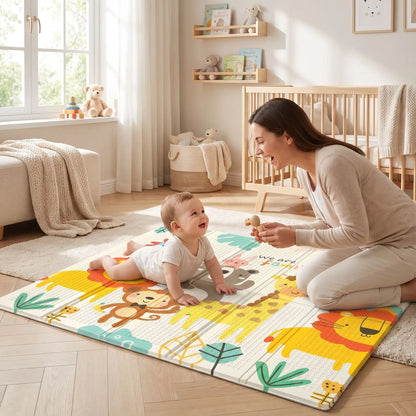 bébé tummy time tapis motricité bébé maman assis regarde bébé